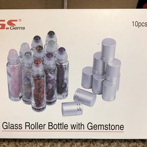 Glass Roller Bottles With Gemstones
